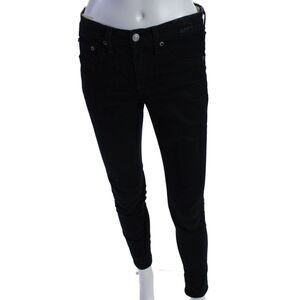 Rag & Bone Women's Midrise Five Pockets Button Skinny Denim Pants Black Size 27